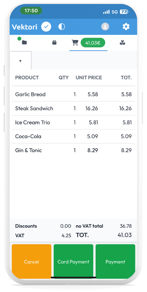 Vektori POS Order Details